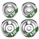 Silver G-E Electric Stove Drip Pans GE68C G-E Range Drip Pans Bowls-4 Packs 2 X 6" and 2 X 8", Burner Drip Pans Compatible for G-E Stove Drip Pans and Hot-Point etc Electric Ranges by MIFLUS