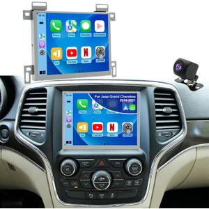 4+64G Car Radio for Jeep Grand Cherokee 2014-2021, Dodge Challenger Charger 2015-2023, Dodge RAM 1500/2500/3500 2013-2018, Chrysler 300/300C 2015-2023 Stereo Carplay GPS FM (Only Fit 8.4 Inch Screen)