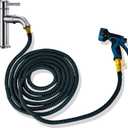 Sink Hose Attachment for Faucet - 75 FT Indoor Hose Faucet with 7 Adapters 10 Function Nozzlefor Kitchen Bathroom Sink Hose, Watering Plants, Washing Pets, Household Cleaning