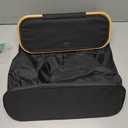 SpaceAid Laundry Hamper with Lid, 110L Large Tall Clothes Basket Bin with Bamboo Handles, Collapsible Laundry Hamper for Bedroom, Bathroom, Dorm, Laundry Room - Black