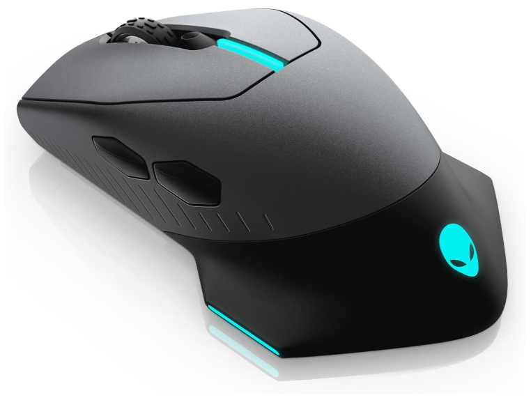Alienware Wired/Wireless Gaming Mouse AW610M  16000 DPI Optical Sensor, 350 Hour Rechargeable Battery, 7 Buttons, 3ZONE 16.8m AlienFX RGB Lighting, Ergonomic  Dark Side of the Moon