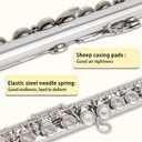 BAHAMUT Silver-Plated Carving B Foot Flute, 17 Open Hole Flauta with Offset G, Split E Mechanism, 17 Key Flute Instrument for Professional Performance
