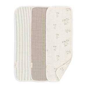 Crane Baby Organic Muslin Baby Burp Cloths, 3-Pack, 100% GOTS Organic Cotton, Absorbent, Lightweight, Machine Washable, Bunny