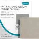 Dimora Upgrade Silver Calcium Alginate Wound Dressing -Antibacterial Non Stick Gauze, Highly Absorbent Sterile Bandage Pads,4'' x 4'' Patches 5 Packs