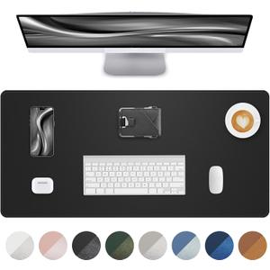 Non-Slip Desk Pad,Desk mat,Large Mouse Pad, Office Desk mat, Waterproof PU Leather Desk Blotter Mat, Desk Cover Mat,Desk Organizer and Accessories for Men(Black, 23.6" x 13.7")