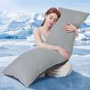 YZ HOME Cooling Body Pillow for Adults, Cold Touch Fabric,Blue Shredded Memory Foam, Support for Side Back Stomach Sleepers, Removable Washable Cover(Dark Grey,20x54 inch), 20 Inchx54 Inch