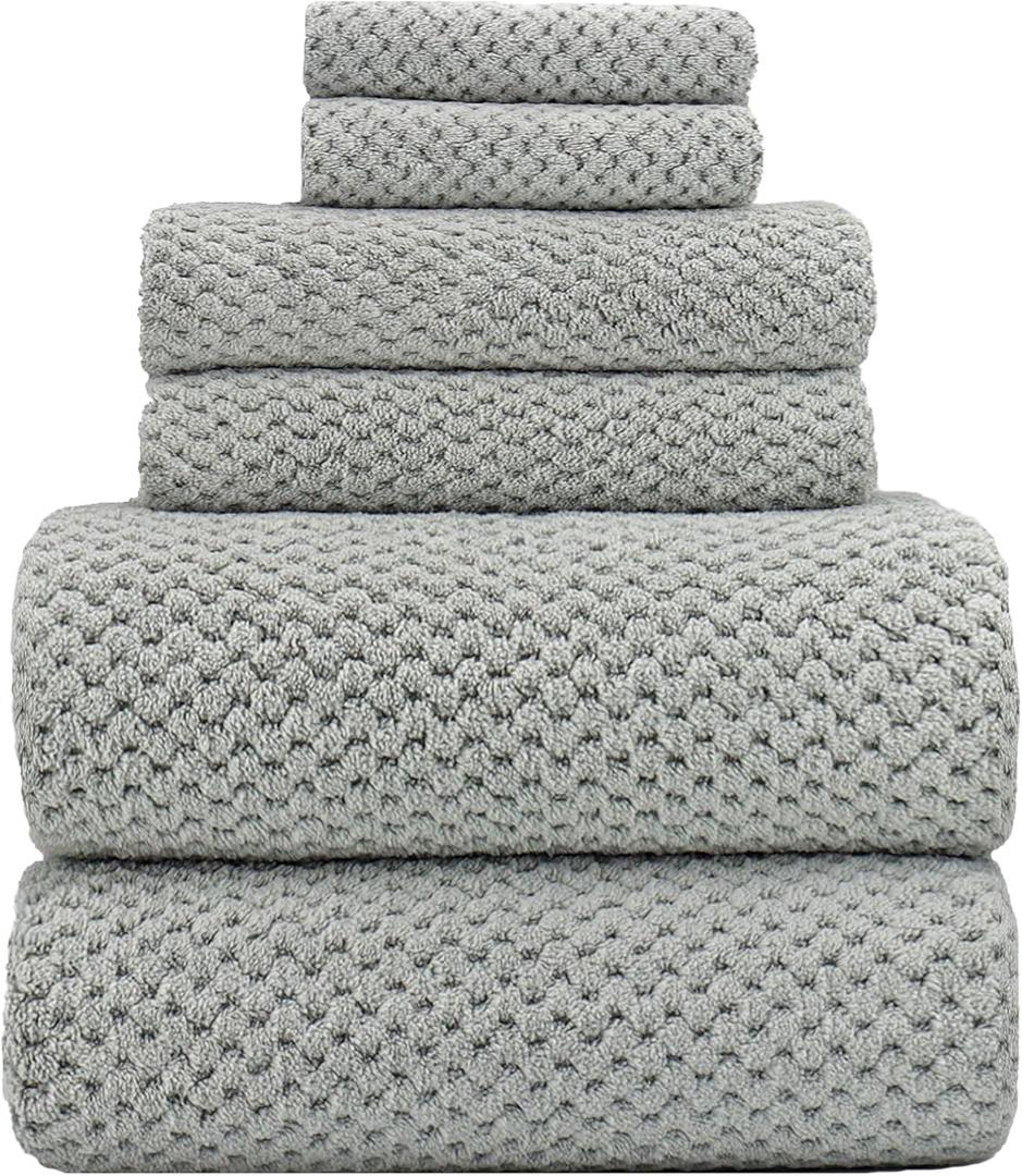 YTYC Towels, 39x78 Inch Oversized Bath Sheets for Adults Luxury Extra Large Bath Towels Sets of 6 Super Soft Shower Towels for Bathroom Microfiber 80% Polyester (Grey,6 Piece)
