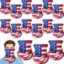 Eurzom American Flag Cooling Neck Gaiter Memorial Day Face Cover Patriotic Face Mask 4th of July Neck Mask for Men Women