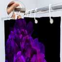 SVBright African American Shower Curtain 60Wx72L Inch Purple Black Girl Women Flower Peony Floral Modern Gold Quotes Girly Words 12 Pack Hooks Polyester Waterproof Fabric Bathroom Bathtub Panels