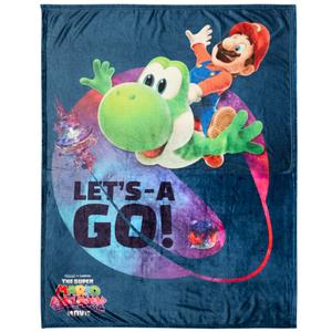 The Super Mario Galaxy Movie Throw Blanket, Yoshi, Soft Cozy Decorative Blanket for Couch, Bed, or Gaming Room (100% Officially Licensed Product) By Franco Collectibles, 46 IN W X 60 IN L