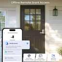 Veise Fingerprint Lock with Handle - APP Control, Smart Keypad Door Lock, Keyless Entry for Front Door, Electronic Digital Knob, Remote Grant, Satin Nickel, VE019