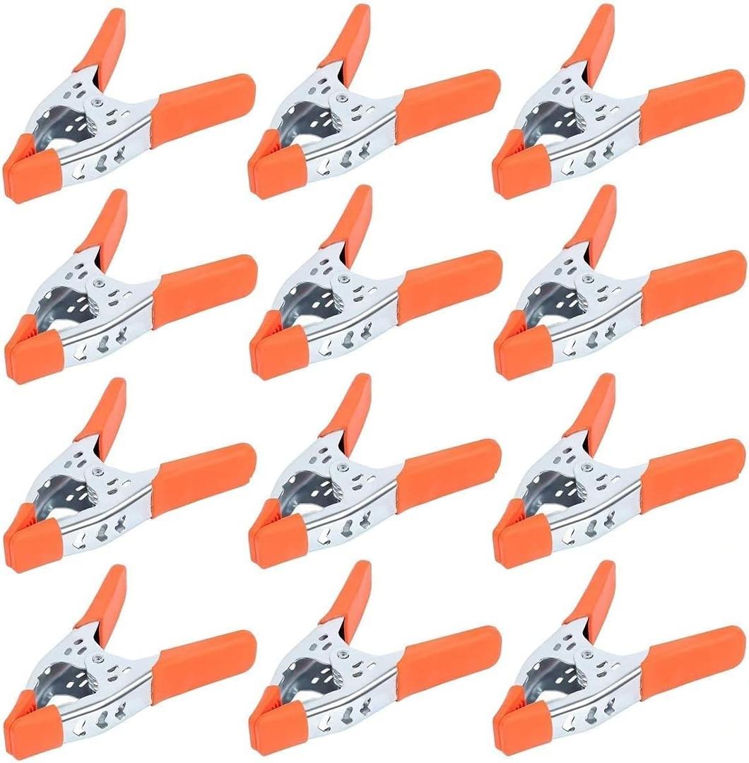 HORUSDY 12-Piece 6" inch Spring Clamp, Heavy Duty Spring Metal Spring Clamps, 2.5"-inch Jaw opening (12-Piece) (Orange)
