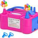 Electric Balloon Pump, Balloon Inflator Machine for Balloons at Home,Quick Inflation Dual Nozzle Balloon Blower Portable Air Balloon Pump Balloons Inflator for Kids Party Decoration (Rose Red)