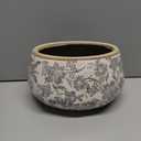 9.8 Inch Large Vintage Ceramic Planter Ice Crack Glaze Gray Floral Flower Pot with Drainage Holes Rustic Country Plant Pots Decorative Gifts for Home Kitchen Office Indoor Outdoor Plants