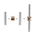 PATIKIL 1/8IP(1/8-27) Hex Coupling Nut, 10 Pack Female Thread Connector 30mm Hexagonal Sleeve Nut Rod Bar Stud Tube Joint Slotted Hardware for Lamp Repair DIY