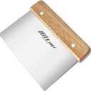 ALLTOP Dough Cutter  Premium Stainless Steel Food Scraper for Bread and Pastry  Bench Scraper with Ergonomic Wooden Handle  Multipurpose Kitchen Tool