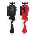 2 Pack String Launchers and Grips, Battling Burst Launcher, Left/Right Spin, Only Compatible with Burst, Two Launch Modes Gyros(Black+Red)