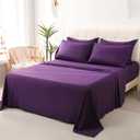 DOWNCOOL Full Size Comforter Sets, 7Pcs Full Size Bedding Sets Dark Purple, All Season Down Alternative Bedding Comforter Sets with Comforter, Flat Sheet, Fitted Sheet, 2 Pillow Shams & 2 Pillowcases