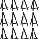 EBOOT 12 Pack 6.25 Inch Black Mini Wood Easels, Small Display Easel Stand for Painting Canvases, Art and Crafts, Tripod, Painting Party, Students Tabletop Easels, Portable Canvas Picture Sign Holder