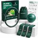 Green Pilates Kit for Women with Ring, Ball & Resistance Bands
Green home Pilates equipment set with 14-inch ring, mini ball, 3 fabric bands, pump, carry bag and workout guide