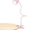 LiFMIRA Pink Small Desk Lamp Clip on Reading Light for Bed 3 Colors 10 Brightness Dimmable Flexible Gooseneck Clip on Light for Bed Headboard College Dorm Room