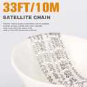 33 Feet Stainless Steel Enamel Chains Bulk, 2mm 304 Stainless Steel White Enamel Beaded Cable Link Chain Roll Spool for Jewelry Making