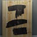 Black and White Geometric Company I - Mid-Century Modern Print on Natural Pine Wood - 24x32