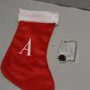 Christmas Stockings with Initials, Letter A Embroidered Xmas Stockings, 18" Large Monogram Knitted Xmas Stocking, Christmas Party Fireplace Family Hanging Stocking Decorations 1Pcs Red-Whitei