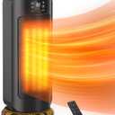 Space Heater, 1500W Space Heaters Efficient Heating with LED Display, 1-24H Timer, ECO, Multiple Protection, 60° Oscillating Portable Heater Quiet Heating for Garage Home Office Indoor Use