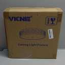 VICNIE 2-Light Flush Mount Ceiling Light, 12 inch Modern Ceiling Light Fixture with White Metal and Frosted Glass Shade for Hallway, Kitchen, Bedroom