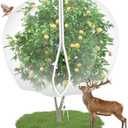 10'x10' Large Fruit Tree Netting Cover for Squirrels and Birds with Zipper, Fruit Tree Covers to Protect Fruit from for Fruit Trees (White)
