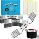 36pcs Metal Candle Wick Holders, 40pcs Candle Wick Stickers Upgraded Candle Wick Centering Devices, Silver Stainless Steel Candle Wick Holder for Candle Making