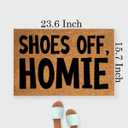 Funny Coir Doormat Shoes Off Homie Front Door Mat Entryway Outdoor Mat with Heavy Duty Front Porch Decor Welcome Mats House Warming Gift Coir Doormat Entry Natural Coir Brown Mat 23.7 x 15.7 inch