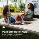 Self-Inflating Camping Mattress Pad 2 Person, 4in Thick Foam Sleeping Pad for Tent Camping, 4-Season Double Sleeping Pad with Pump Sack, Cream