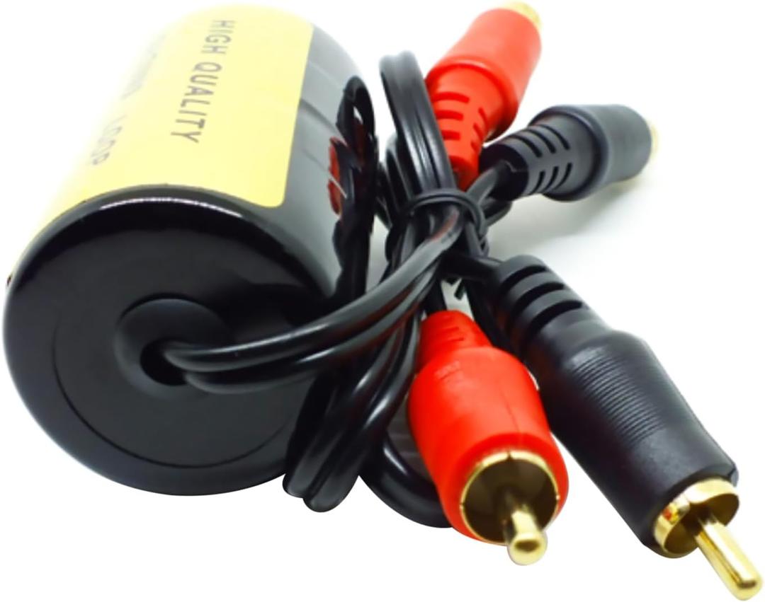 27cm RCA Audio Noise Filter Suppressor, Car Audio Noise Filter with Male and Female Plugs