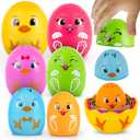 ArtCreativity Stacking Egg Cup Bath & Pool Toys  Set of 11  Nesting Bunny & Chick Water Toys for Toddlers  Colorful Educational & Playtime Toys for Kids  Baby Bath Toy Set for Ages 3+