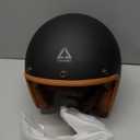 TRIANGLE 3/4 Motorcycle Helmet,Retro Open Face Adults Helmets with Visor,Half Face Moped Helmet for Men & Women,DOT Approved Helmets for Cruiser Scooter(XL) (Matte Black)