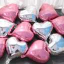 4 x Pink Heart Shaped balloons Pack of 10, 18 Inch Love Valentine Balloons Silver Heart Romantic Balloons For Valentines Day Propose Marriage Wedding Bridal Shower Engagement Party Decorations