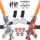 2 Pack Splatter Blasters, Electric Auto Splat Blaster, 30000+, 600 Hopper, Outdoor Team Play Game Activities, Rechargeable Battery, Age 12+ Year Up
