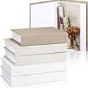 Tioncy 6 Pcs Decorative Books for Home Decor Modern Linen Covered Book Set Fake Books for Bookshelf Shelves Mantel Tiered Tray Hotel Display