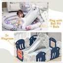 Onasti Kids Slide for Toddlers Age 1-3 Indoor Baby Plastic Slide Outdoor Climber Freestanding Playset with Basketball Hoop & Ring Game Grey (Light Grey)