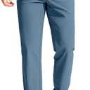 Men's Golf Pants - 30"/32"/34" Slim Fit Stretch Lightweight Dress Pants for Men with Zipper Pockets Casual Work (Blue), L32,W40