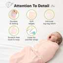 3-Pack Organic Baby Swaddle Sleep Sacks - Swaddles for Newborns, Infant 3-6 Months, Baby Girls, Boys, Soft & Snug Newborn Sleep Sack, Nursery Swaddling Blankets (Angelic, L)