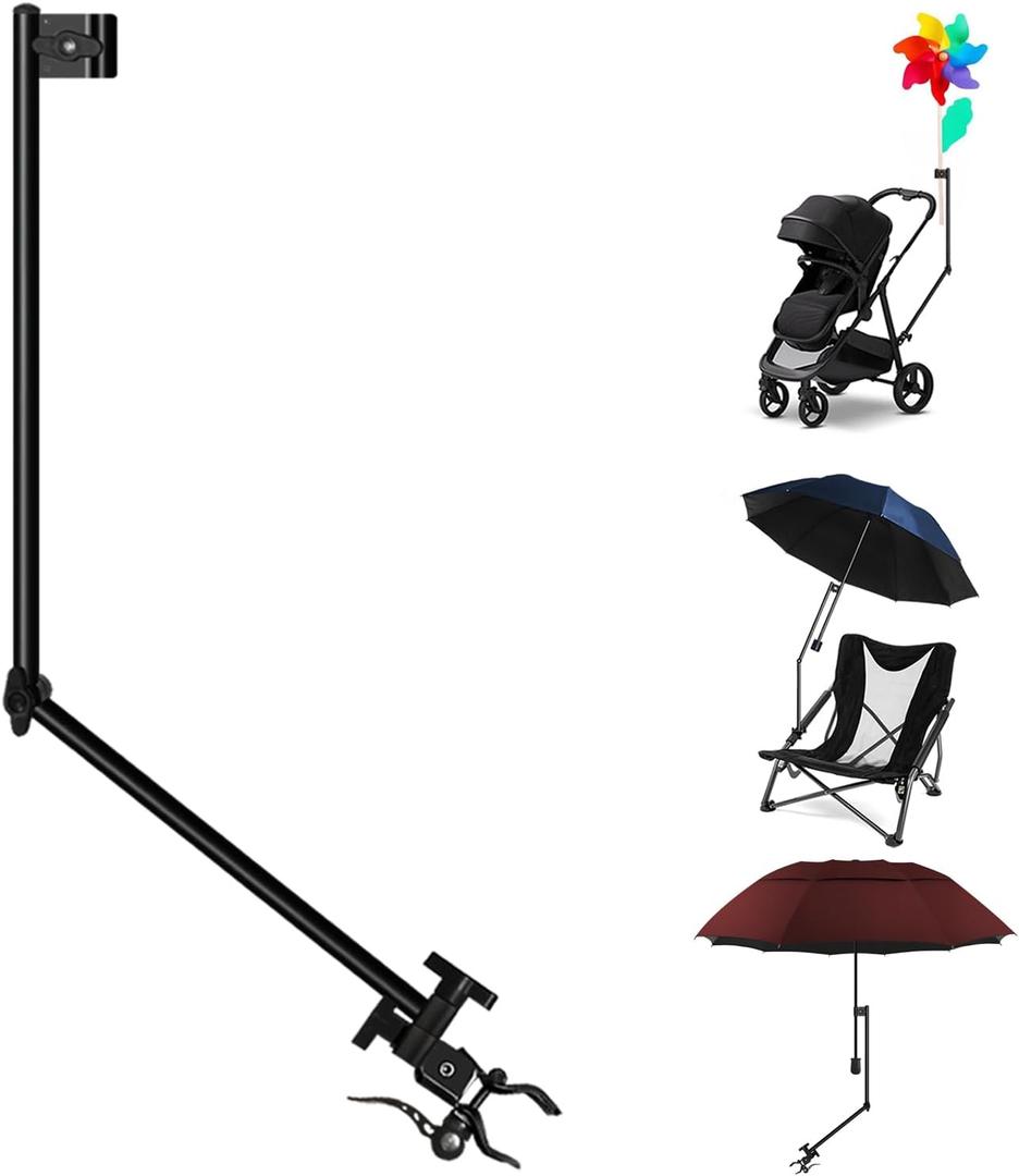 Heavy Duty Umbrella Holder - Adjustable Clamp, Deck Mount, Universal Stand for Mobility, Patio, Stroller, Wheelchair, Beach Chair (Rod only) (Type2)