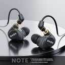 BASN Metalen in-Ear Monitors Headphones,4 Drivers Musicians Noise Isolating IEMs with Deep Bass, Two Detachable MMCX Cables with Case for Singers,Drummers,Bassists(Matt Black)