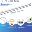 (6pack 34inch F21T5/841 Cool White Fluorescent Light Bulb, 21Watts 4100K T5 Linear Tube Replacement F21W/841/HO,F21T5 CW Full Spectrum CRI85+