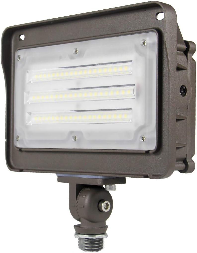 LED Flood Light Outdoor with Dusk to Dawn Photocell, 50W 6500LM IP65 Waterproof Adjustable Knuckle Mount LED Flood Lights 5000K 100-277V ETL Listed
