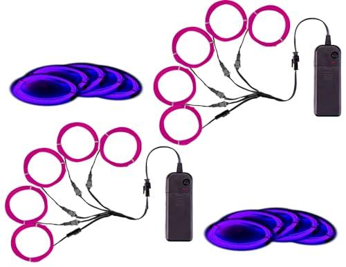 MaxLax EL Wire, Portable Neon Lights EL Wire 5 in 1 Meter, Electroluminescent Wire for Halloween Decoration, Christmas Party, Blacklight Run,DIY Decoration… (Purple, 2Pack 5 in1M)…