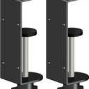 2-Pack 1 Inch Heavy Duty Black C-Clamps for Desk & Table, 2.75-4 Inch Clamping Range, 2 Mounting Holes, Metal Workbench Clamps (4-IN)