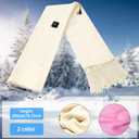 2 Pcs Heated Scarf for Women Men USB Heating Scarf Soft Warm Electric Heated Neck Warmer for Winter (Pink)